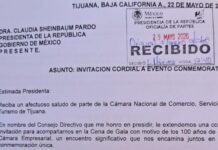 Presidenta de México recibe invitación de Olivaldo Paz para la cena del centenario