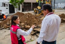 Mónica Vega atiende afectaciones en red sanitaria de Lomas del Porvenir en Tijuana