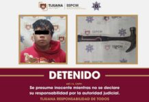 Detiene Policía Municipal de Tijuana a hombre señalado de agredir a su hermano con un martillo