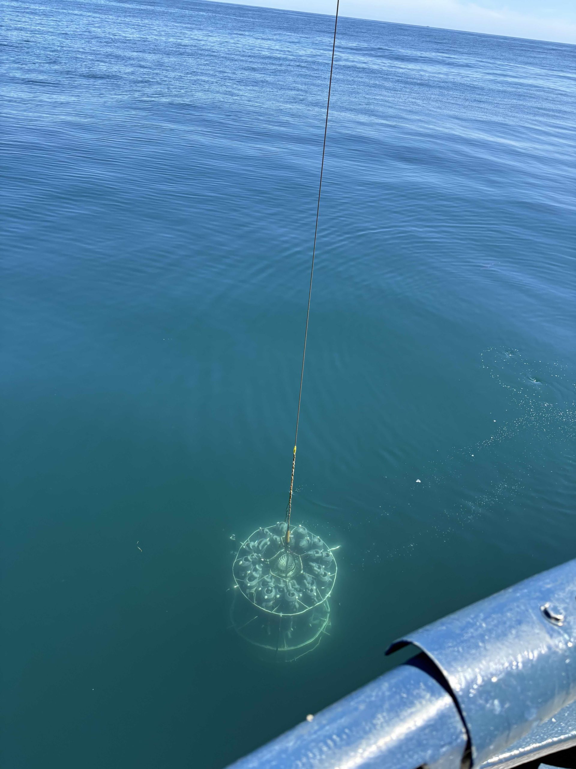 CTD rosette just beneath the surface