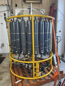 CTD on the work deck. Credit: A. Wolf, University of Washington; V26.