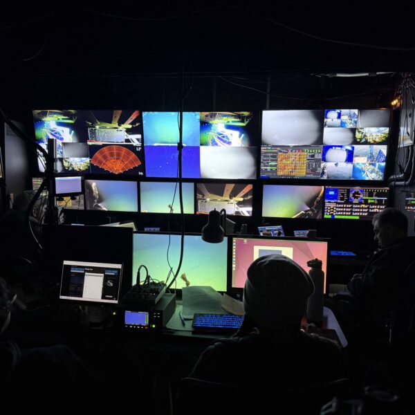 Control Van Monitors During Southern Hydrate RIdge Dive Control Van Monitors During Southern Hydrate RIdge Dive