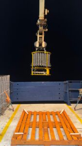 CTD lifting off the deck of the R/V Revelle.