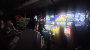 Monitors in the ROV control can show the high definition 1500 m below the ship at the Mushroom vent.