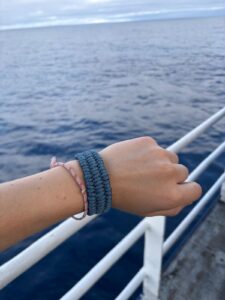 Trilobite-patterned bracelet.