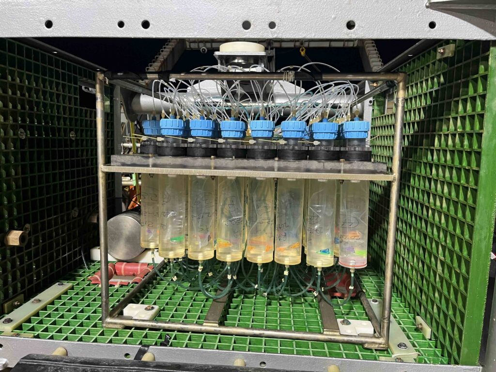Remote access fluid sampler recovered from a year long deployment.