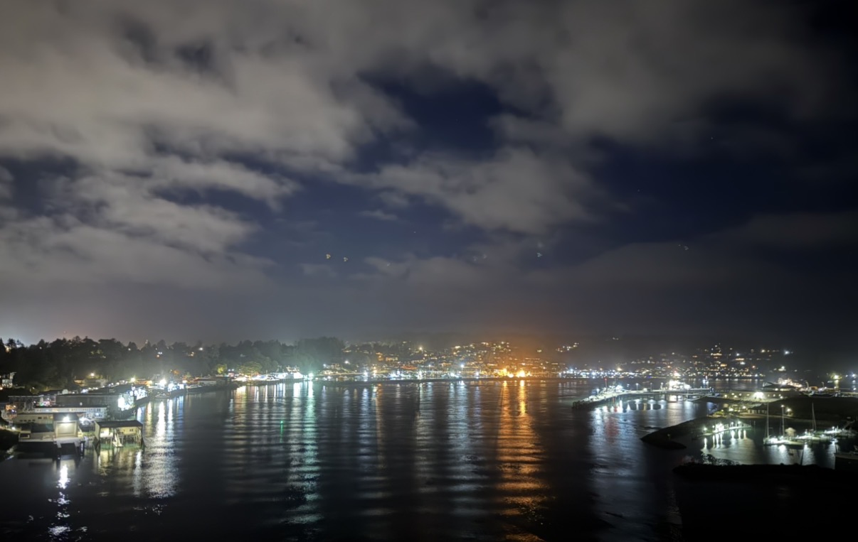 Yaquina Harbor at Night