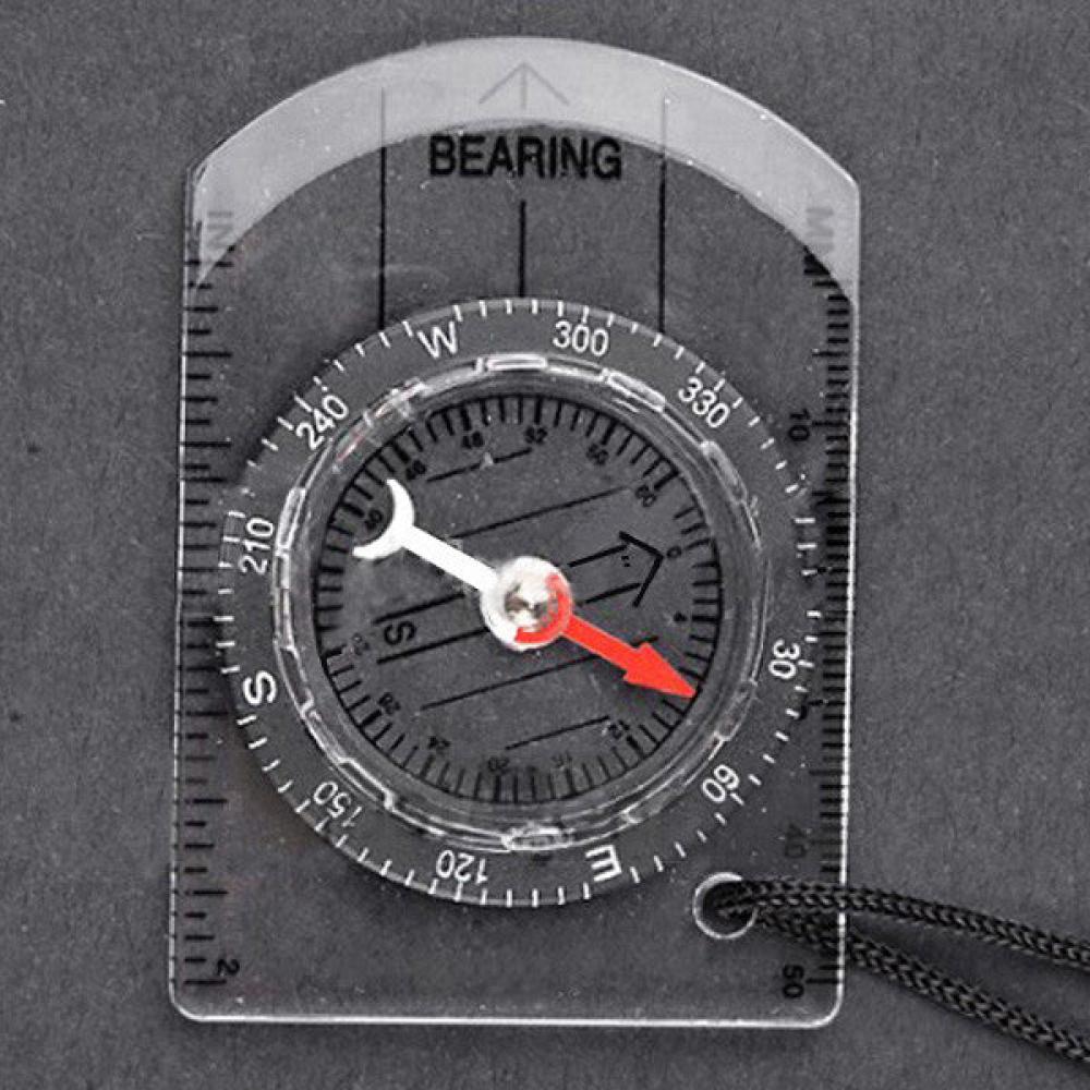 Mini All in 1 Outdoor Baseplate Compass Map MM INCH Measure Ruler