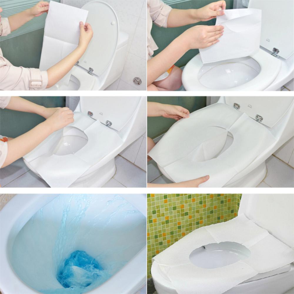 1 Pack 10Pcs Clean Disposable Paper Sanitary Toilet Seat Covers Camping Travel
