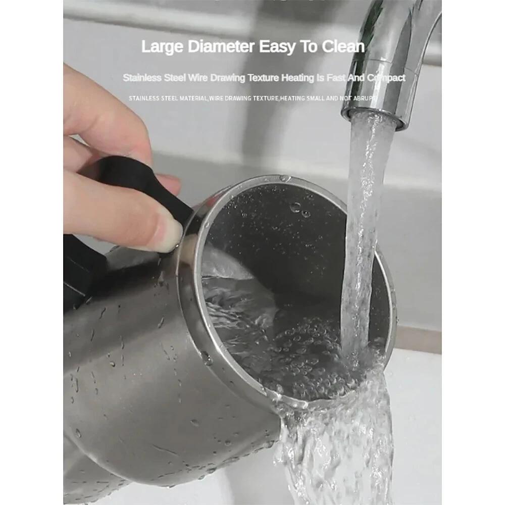 500ML 12V Car Heating Cup Insulated Water Cup Travel Mug Bottle Car Electric Kettle Car Heating Cup Stainless Steel Thermos Heating Water Bottle Car Kettle Thermos Water Tea Milk