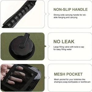 Outdoor Solar Heated Shower Bag 20L with Removable Hose 45°C Hot Water Temp