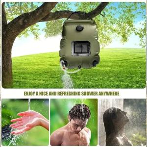 Outdoor Solar Heated Shower Bag 20L with Removable Hose 45°C Hot Water Temp