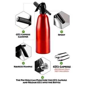 1L Aluminum Professional Soda Water Siphon Spark  Bar Kitchen Dispenser