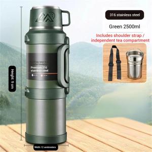 2.5L Vacuum Thermos Water Bottle 316 Stainless Steel Large Capacity Keep Warm Outdoor Travel Hiking Camping Traveling