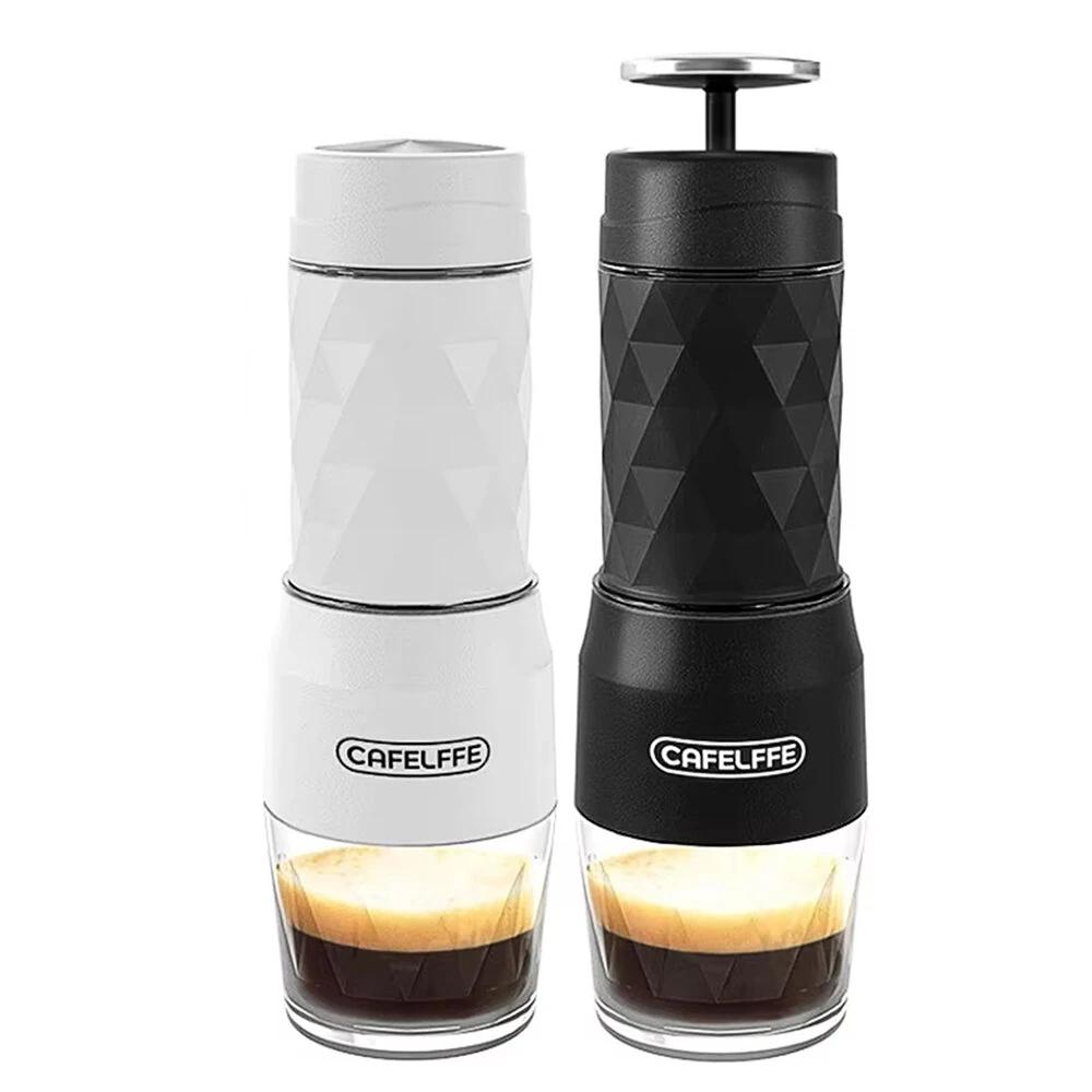 3 -in-1 Portable Coffee Machine Hot/Cold Water Manual Espresso Maker For Capsule & Ground Hand Press Brewer Hiking Travel