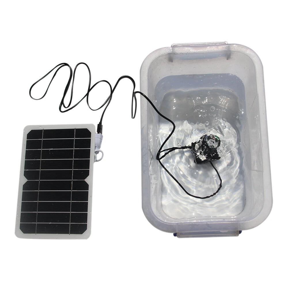 Solar Powered Water Pump 5W 5V Monocrystalline Panel USB LED for Fountain Outdoor Garden Landscape Adjustable Flow Eco-Friendly