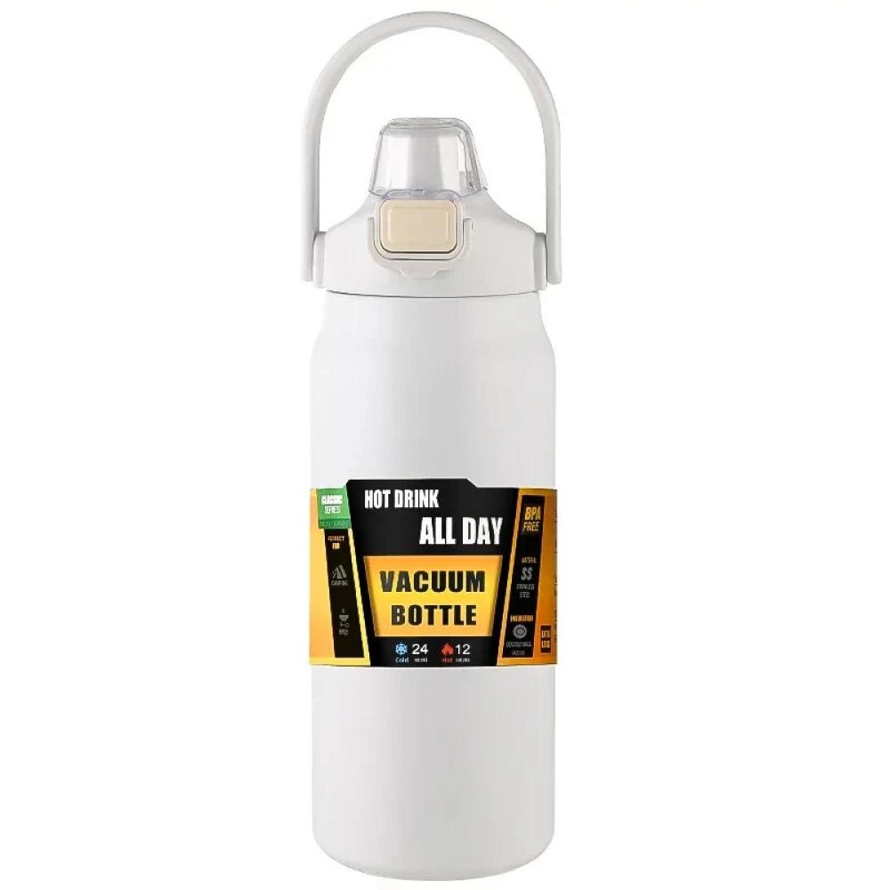 1500ml Large Capacity Portable Thermos Bottle with Straw, 304 Stainless Steel, Thermal Mug, Cup, Coffee Cup, Sports Flasks, Cold and Hot Water Bottle
