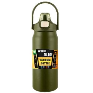 1500ml Large Capacity Portable Thermos Bottle with Straw, 304 Stainless Steel, Thermal Mug, Cup, Coffee Cup, Sports Flasks, Cold and Hot Water Bottle