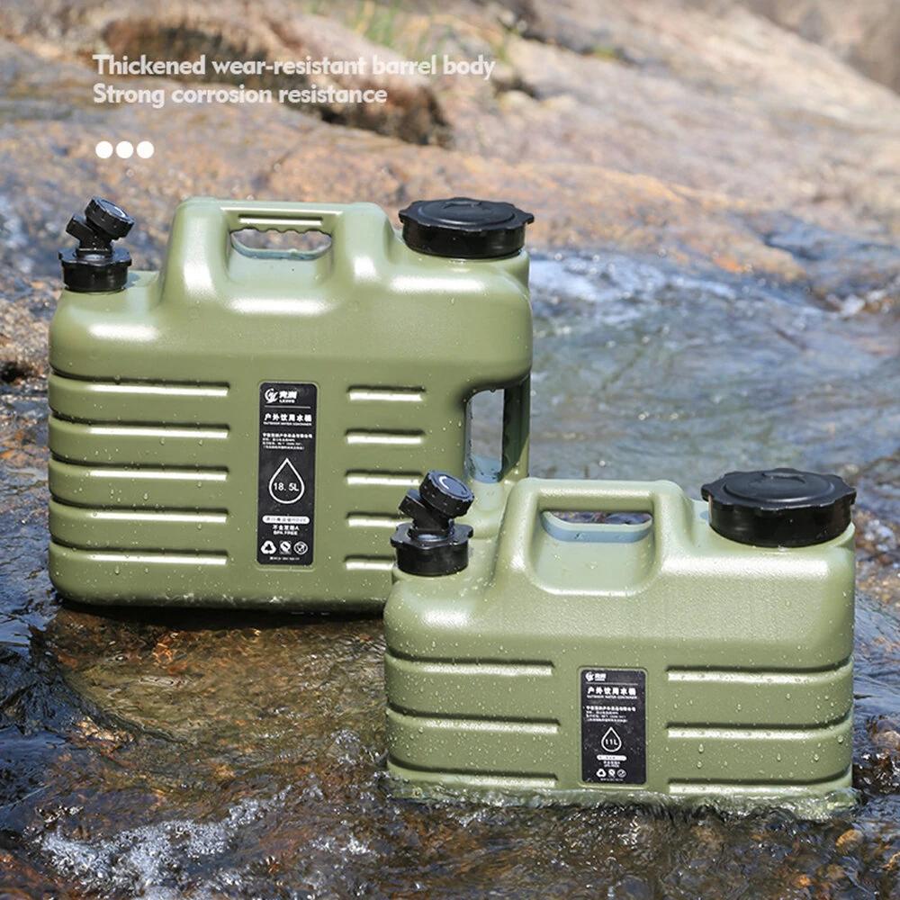 IPRee Camping Water Container Portable Car Driving Water Tank 18.5L Large Capacity Outdoor Water Bucket with Faucet Picnic Accessories