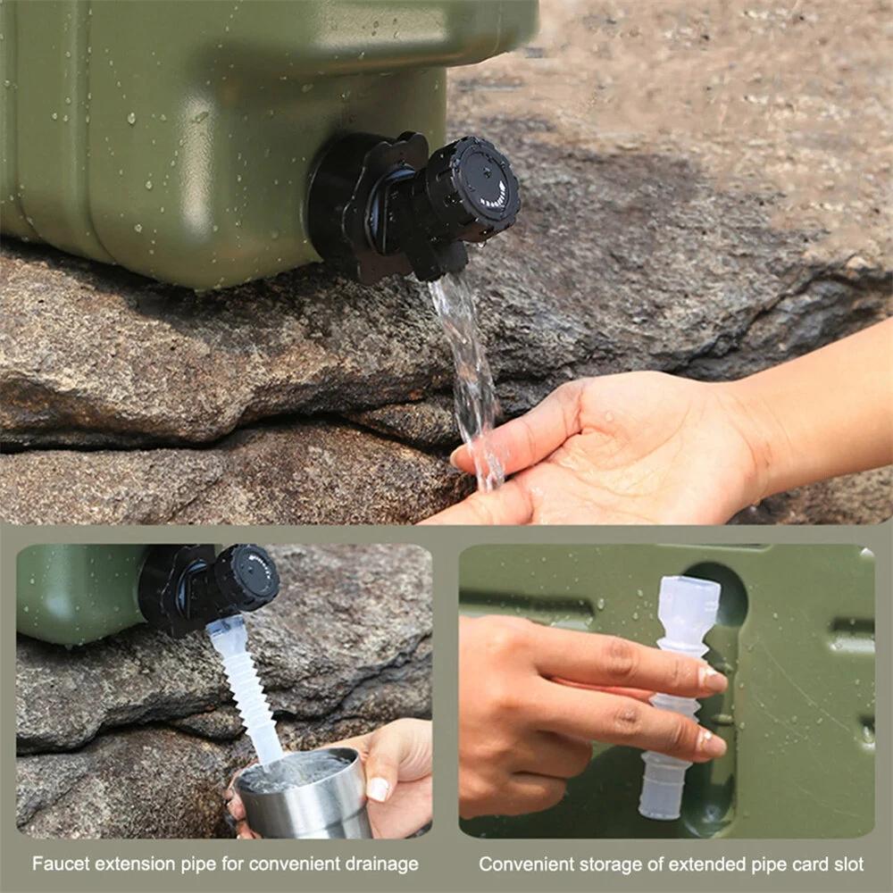IPRee Camping Water Container Portable Car Driving Water Tank 18.5L Large Capacity Outdoor Water Bucket with Faucet Picnic Accessories