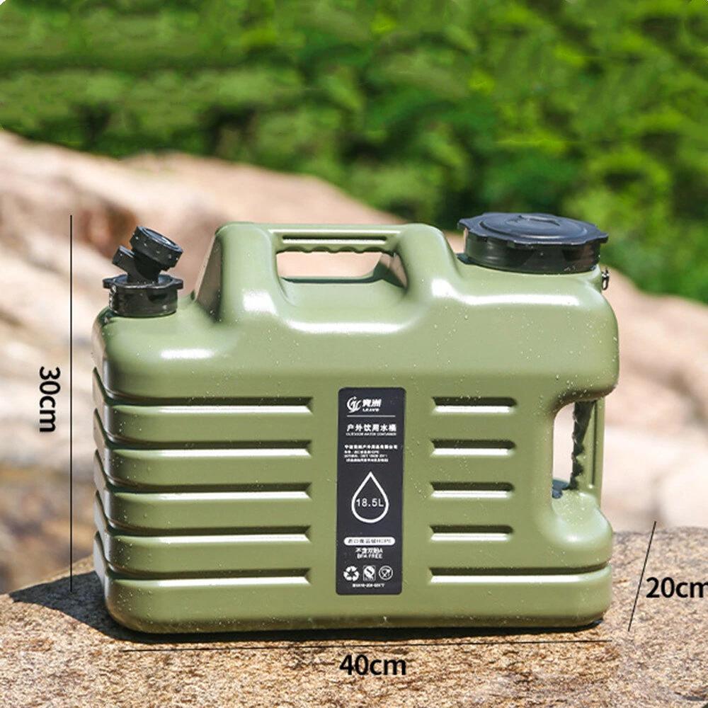 IPRee Camping Water Container Portable Car Driving Water Tank 18.5L Large Capacity Outdoor Water Bucket with Faucet Picnic Accessories