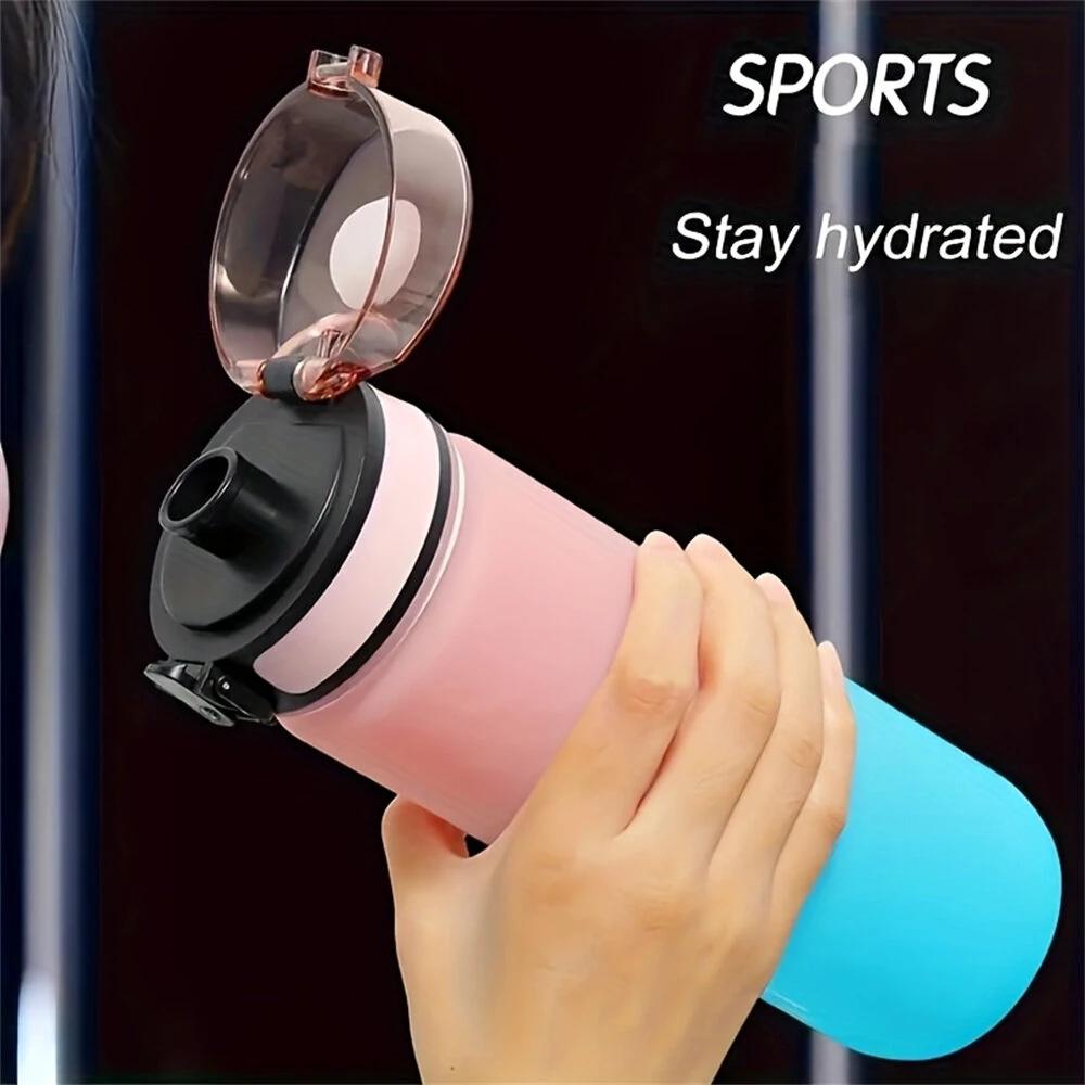 1L Large Capacity Sports Water Bottle Leak Proof Colorful Plastic Cup Drinking Outdoor Travel Portable Gym Fitness Jugs