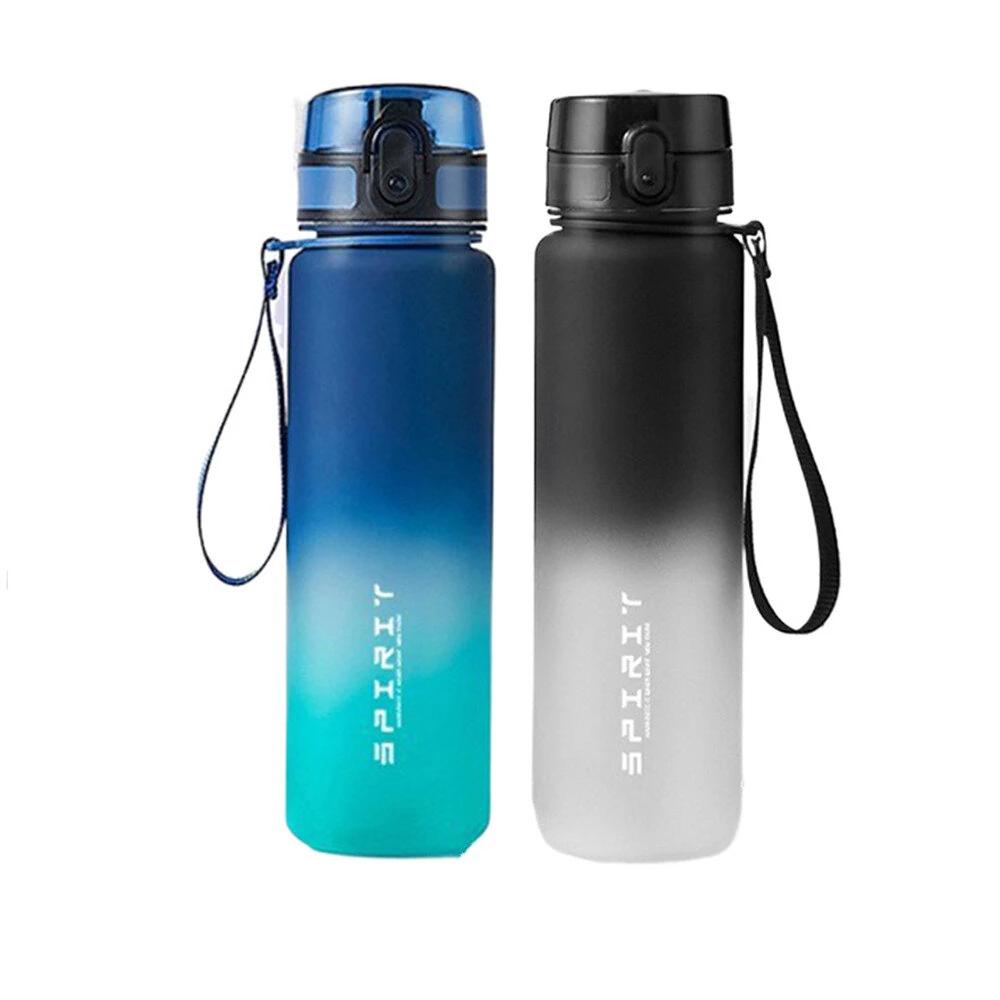 1L Large Capacity Sports Water Bottle Leak Proof Colorful Plastic Cup Drinking Outdoor Travel Portable Gym Fitness Jugs