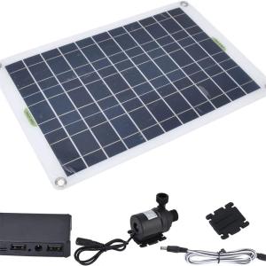 50W Solar Fountain Water Pump Kit Solar Panel Submersible Powered Pump Fish Pond Low Noise