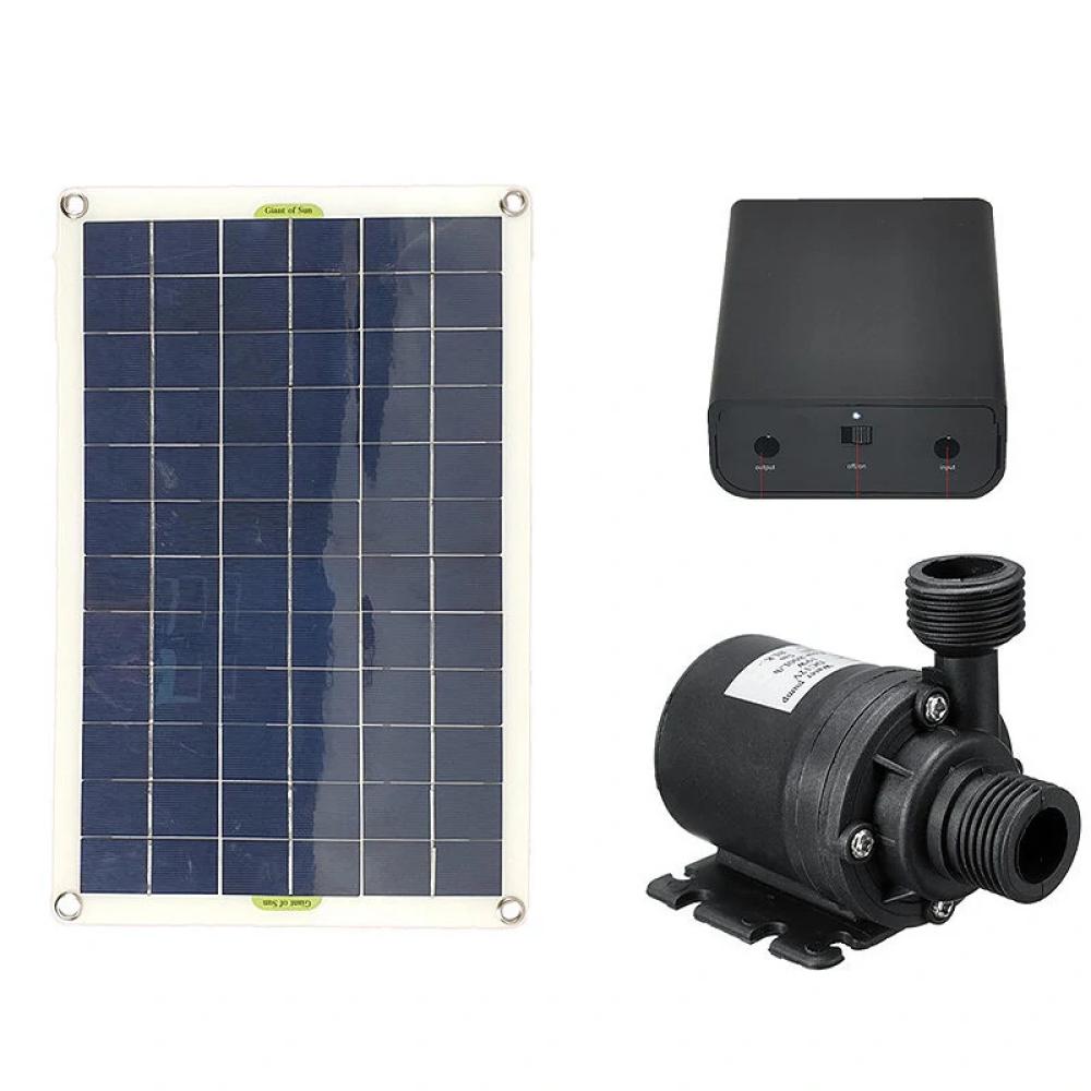 50W Solar Fountain Water Pump Kit Solar Panel Submersible Powered Pump Fish Pond Low Noise