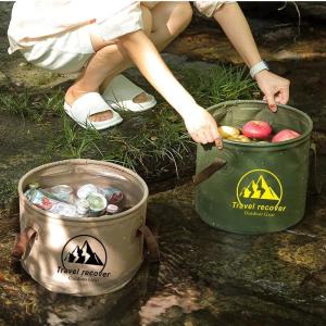 20L Collapsible Bucket Folding Large Capacity Leakproof Huge Loading Fishing Bucket Camping Water Bag Camping Supplies
