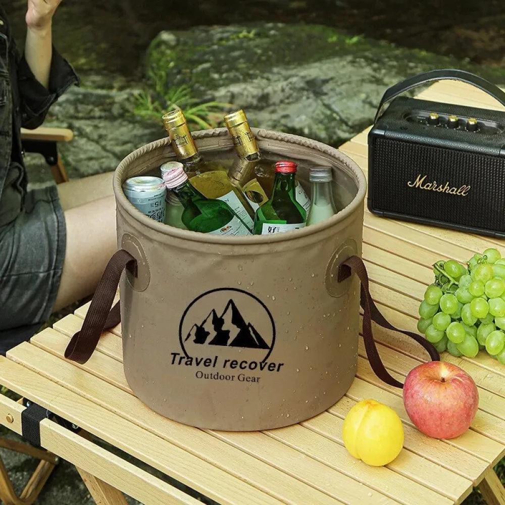 20L Collapsible Bucket Folding Large Capacity Leakproof Huge Loading Fishing Bucket Camping Water Bag Camping Supplies