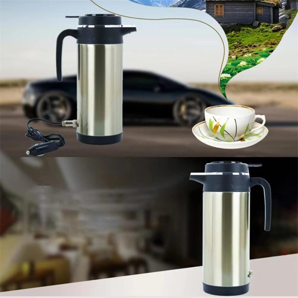 12V/24V Car Truck 1200ml Portable Hot Water Thermos / Kettle, Auto Shut-Off Fast Boiling