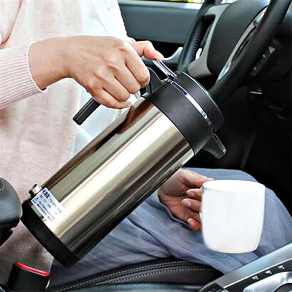 12V/24V Car Truck 1200ml Portable Hot Water Thermos / Kettle, Auto Shut-Off Fast Boiling