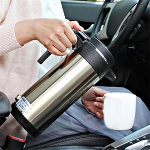12V/24V Car Truck 1200ml Portable Hot Water Thermos / Kettle, Auto Shut-Off Fast Boiling