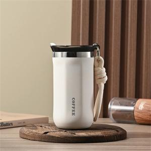 350ml Stainless Steel Insulated Cup Double Wall Vacuum Flask Coffee Mug with Rope