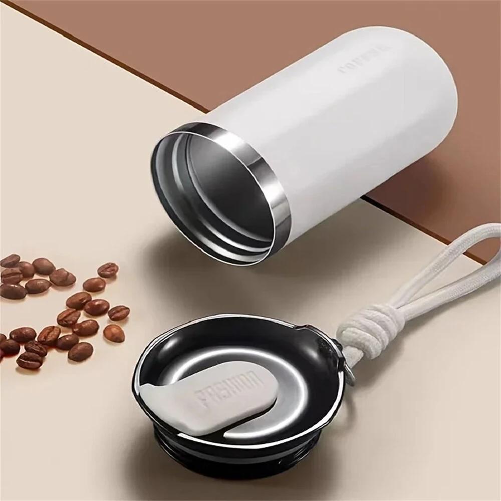 350ml Stainless Steel Insulated Cup Double Wall Vacuum Flask Coffee Mug with Rope