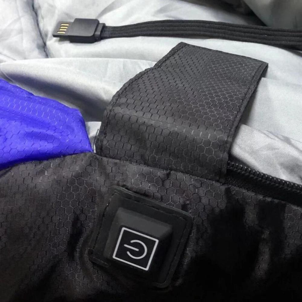 Camping Heated Sleeping Bag For Winter USB Charging 4 Heating Zones Heating Pads Portable 3 Temperature Adjustable Sleep Bag
