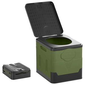 Portable Toilet Adult Outdoor Porta Potty, Collapsible Waterproof Sturdy