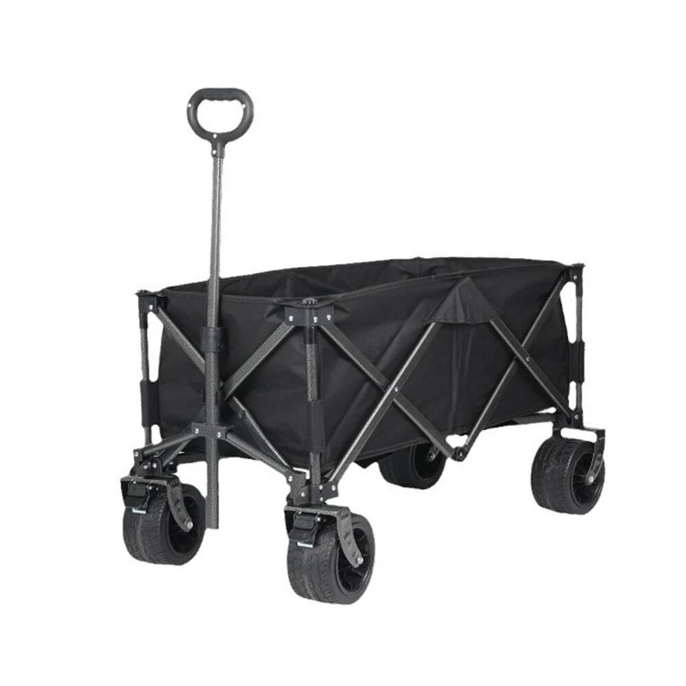 Big Tank Wheels Beach Wagon 360 Degree Rotation Dual Brake Wheels Foldable Cart Garden Outdoor Picnic