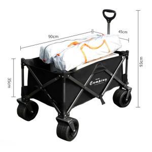 Big Tank Wheels Beach Wagon 360 Degree Rotation Dual Brake Wheels Foldable Cart Garden Outdoor Picnic