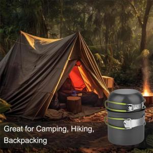 Lightweight Aluminum Alloy Camping Pot Hiking Tableware Set Outdoor Stove Pot Pan & Plastic Bowl Outdoor Cookware