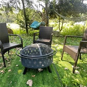 32 inch Wood Burning Fire Pit Stove Firepit Heater with Poker