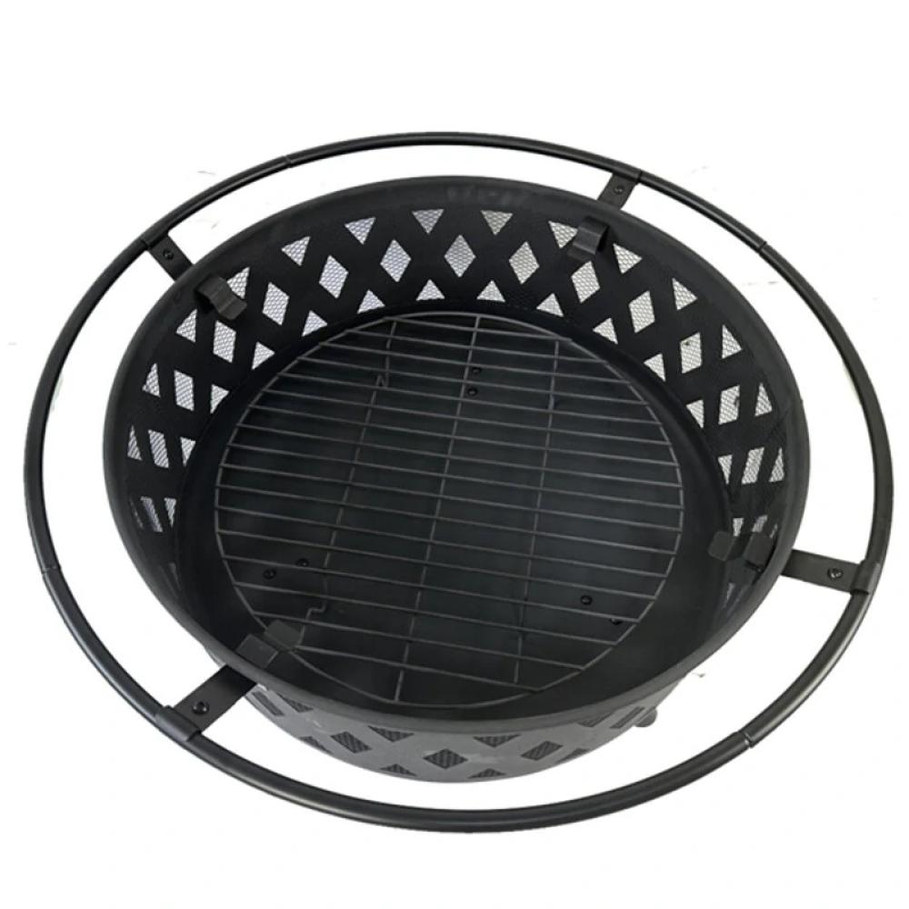 32 inch Wood Burning Fire Pit Stove Firepit Heater with Poker