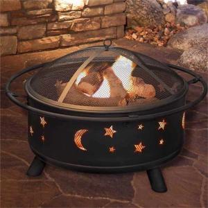 30in. Fireplace with Spark Screen Poker, Fire Pit for Outside Wood Burning