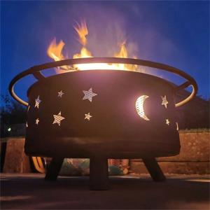 30in. Fireplace with Spark Screen Poker, Fire Pit for Outside Wood Burning