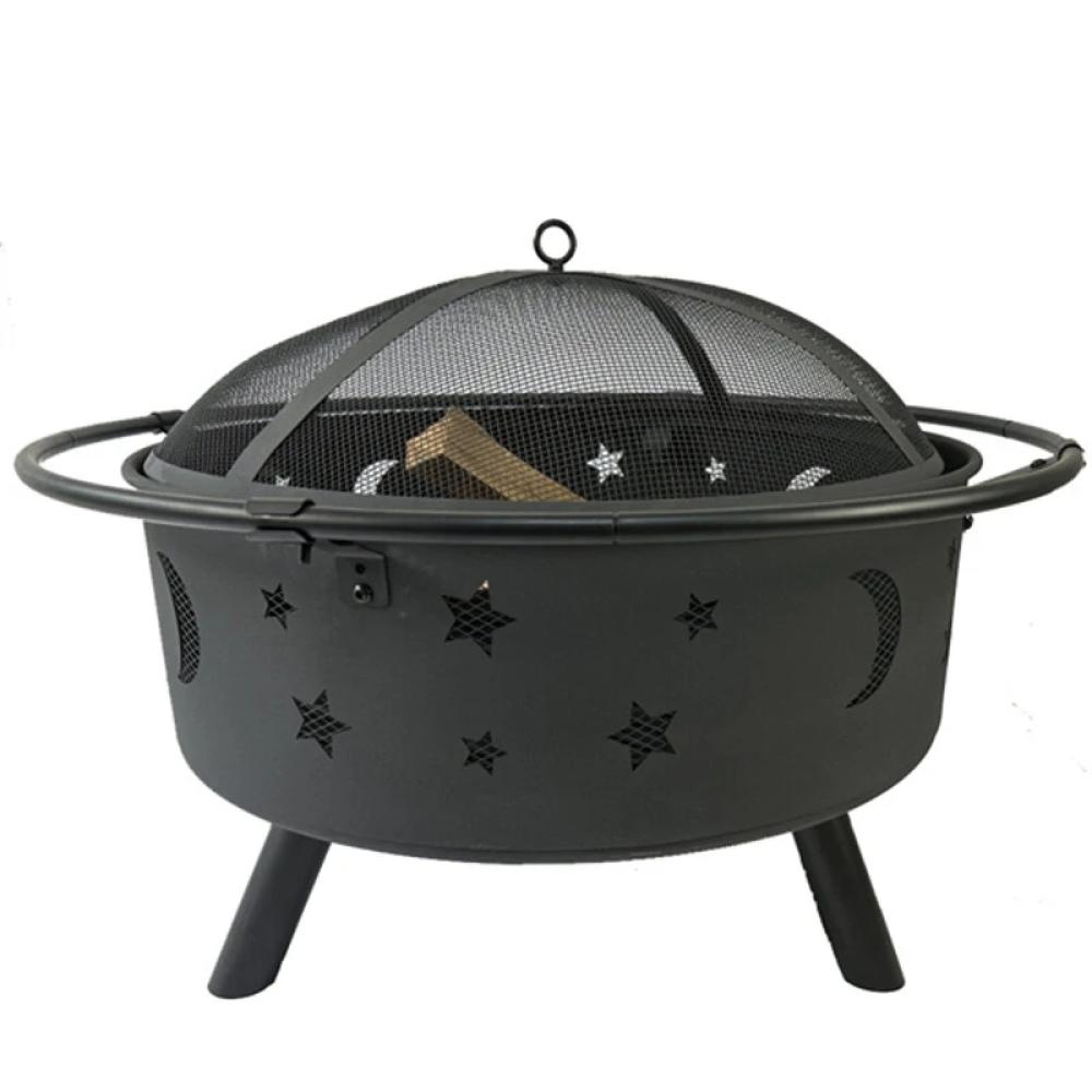 30in. Fireplace with Spark Screen Poker, Fire Pit for Outside Wood Burning