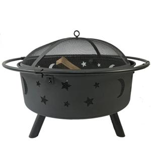 30in. Fireplace with Spark Screen Poker, Fire Pit for Outside Wood Burning