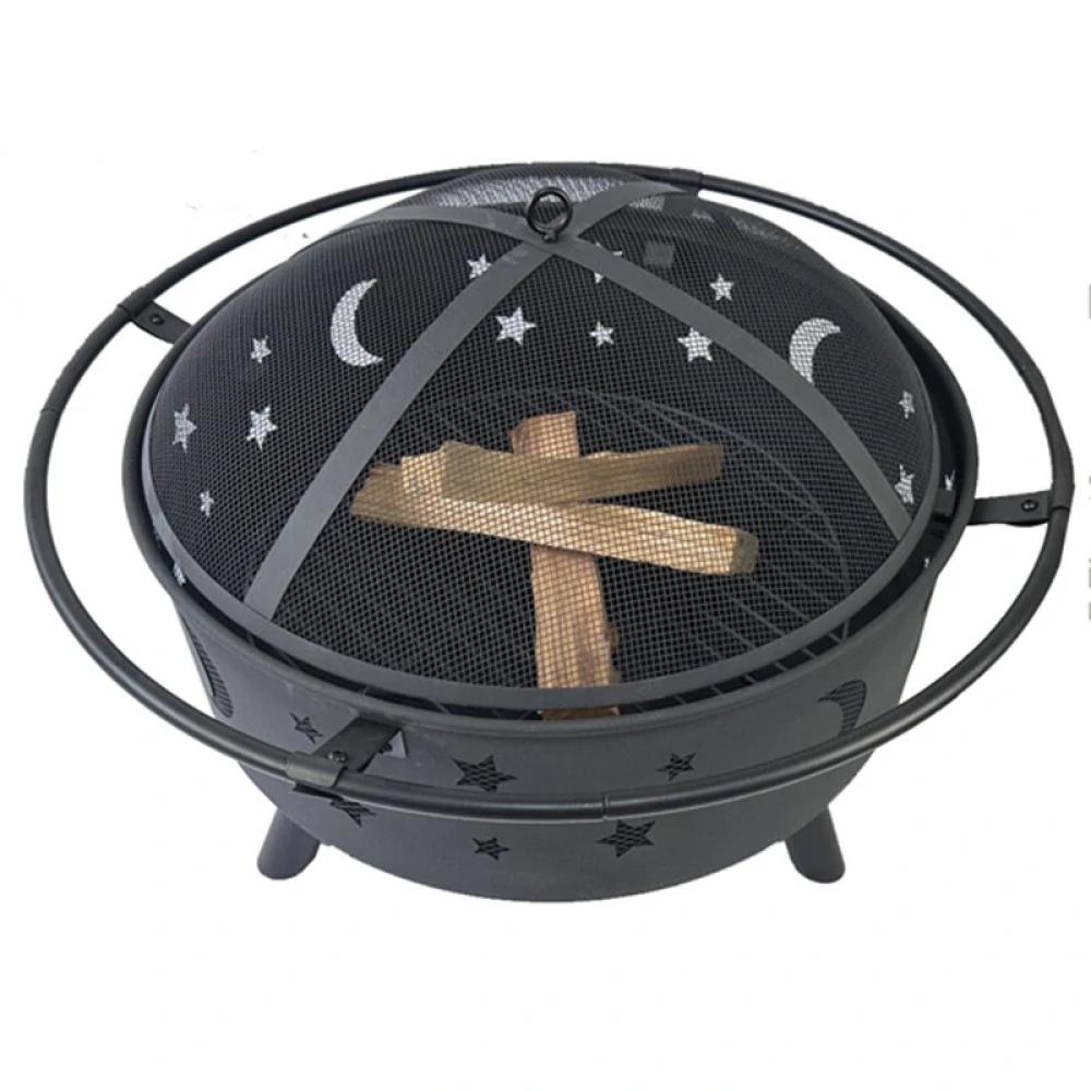 30in. Fireplace with Spark Screen Poker, Fire Pit for Outside Wood Burning