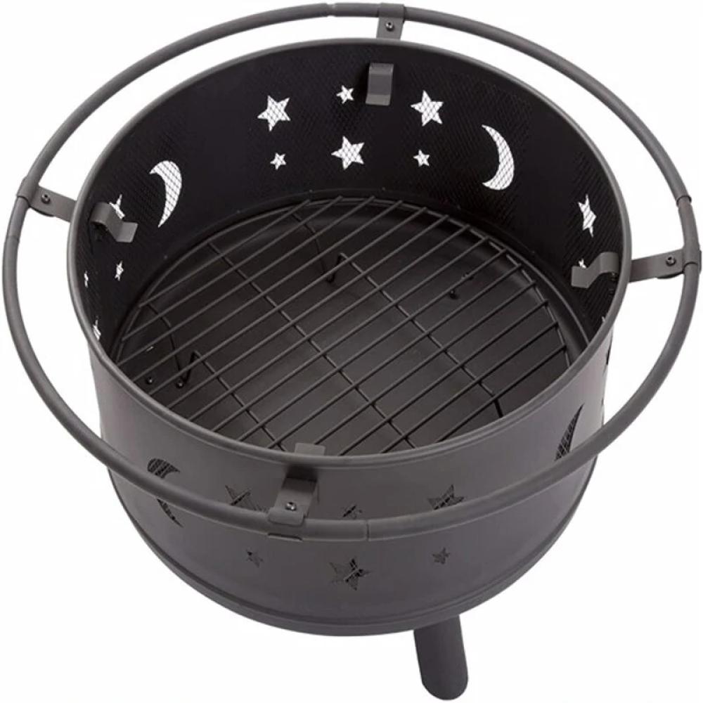 30in. Fireplace with Spark Screen Poker, Fire Pit for Outside Wood Burning