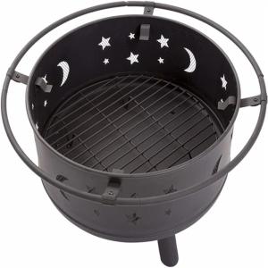 30in. Fireplace with Spark Screen Poker, Fire Pit for Outside Wood Burning